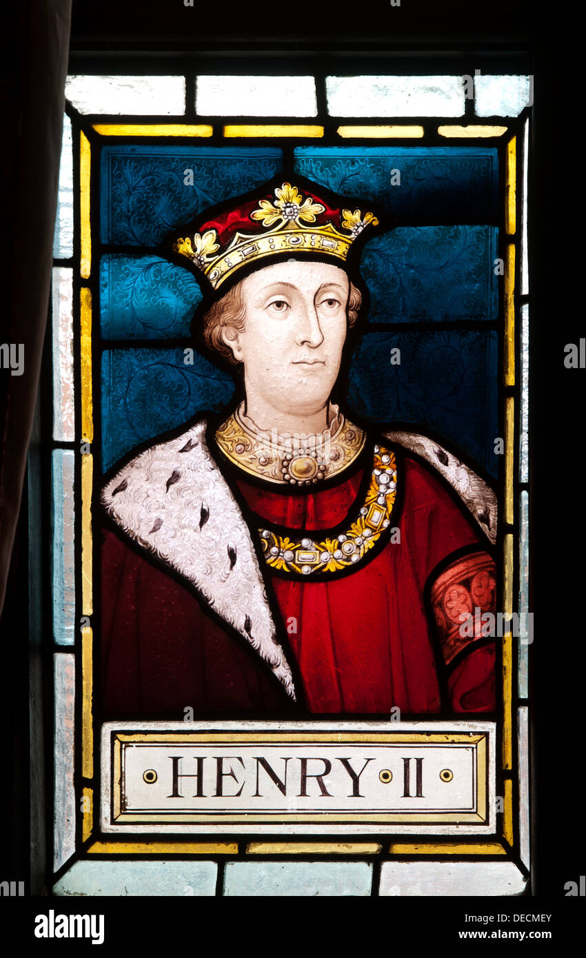 Enrique II vidriera, Bridgnorth Ayuntamiento, Shropshire, RU Foto de stock