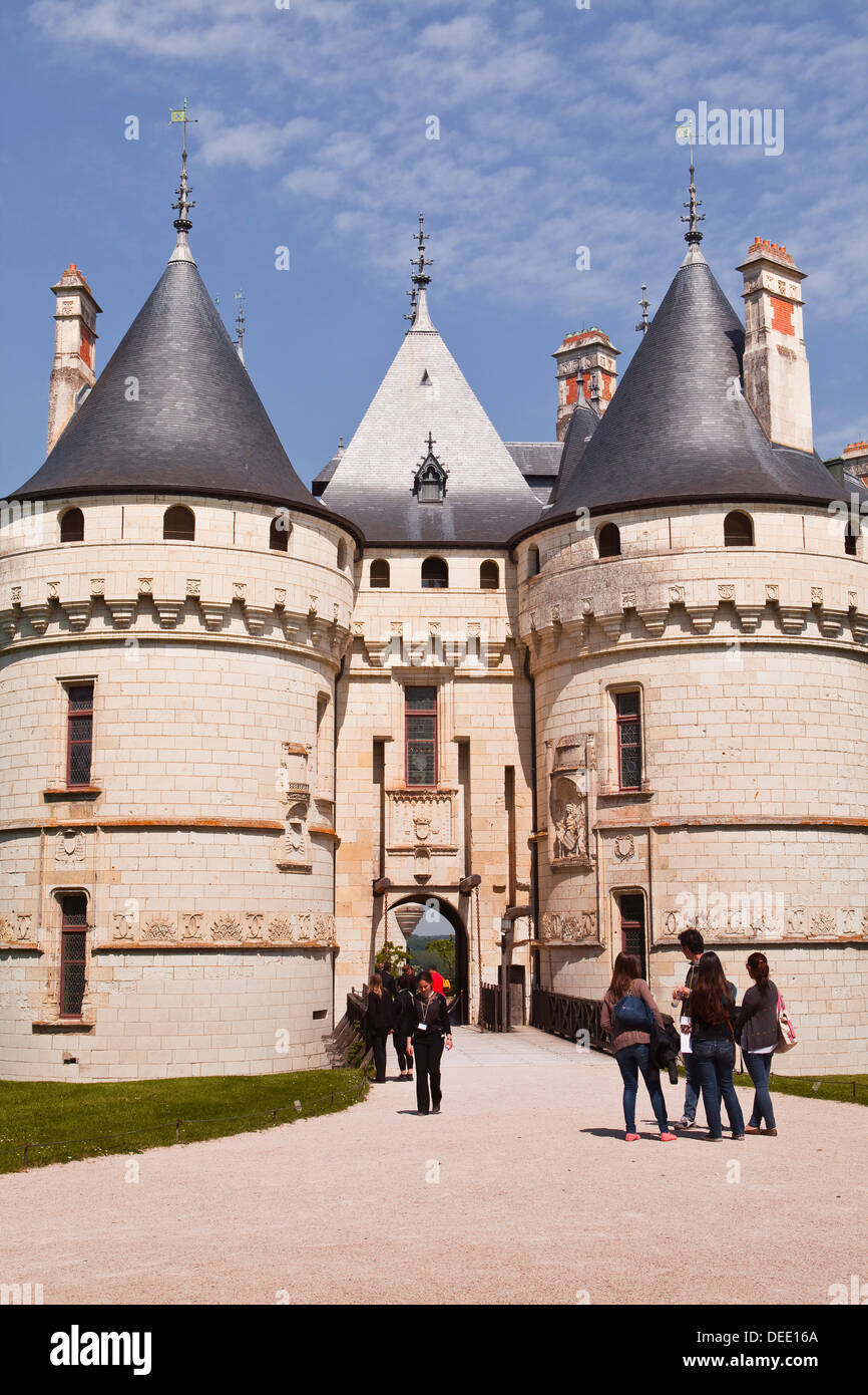 El palacio renacentista en Chaumont-sur-Loire, Sitio del Patrimonio Mundial de la UNESCO, el Valle del Loira, Loir-et-Cher, Centro de Francia, Europa Foto de stock