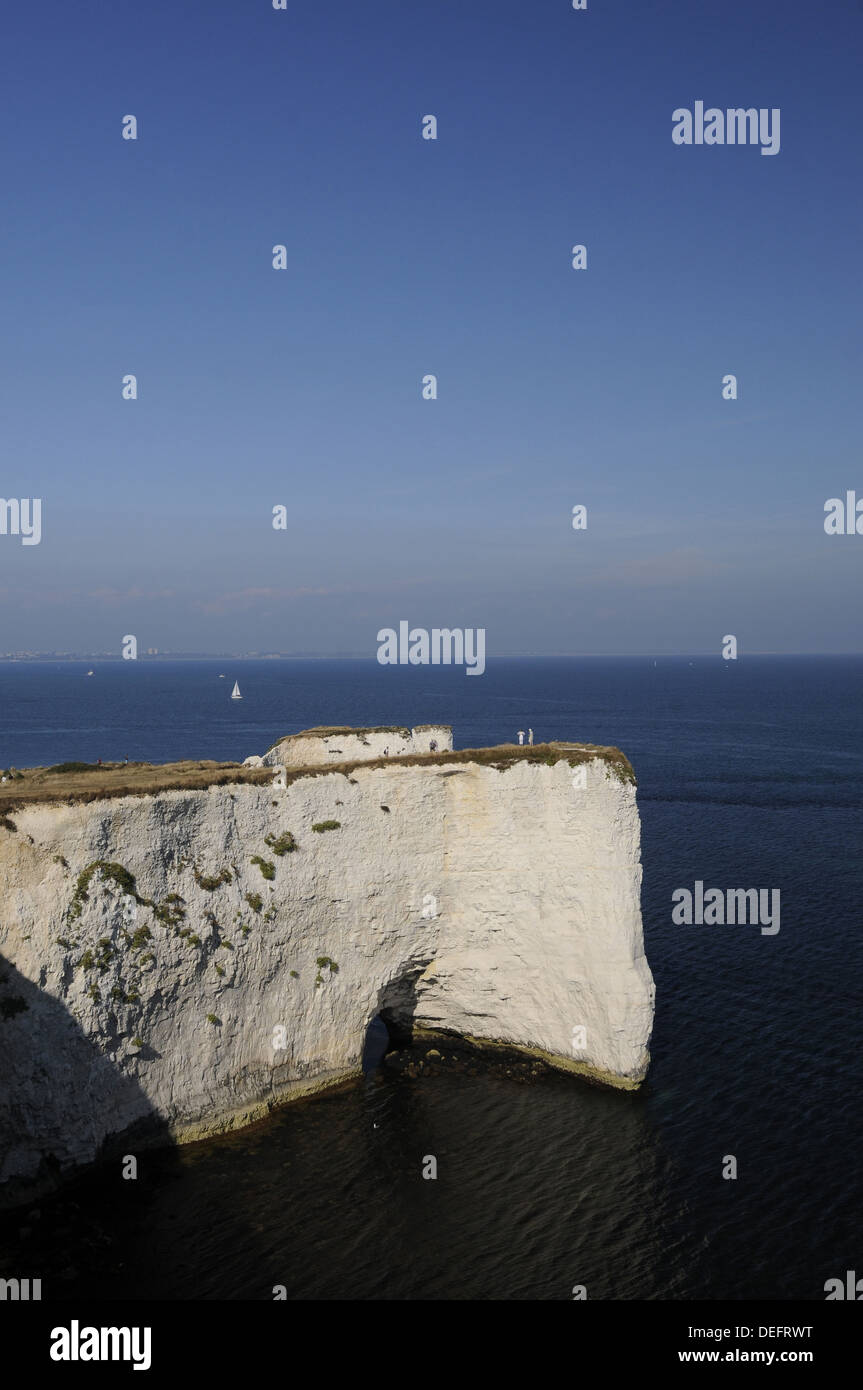 Old Harry Rocks Costa Jurásica Isla de Purbeck Dorset, Inglaterra Foto de stock