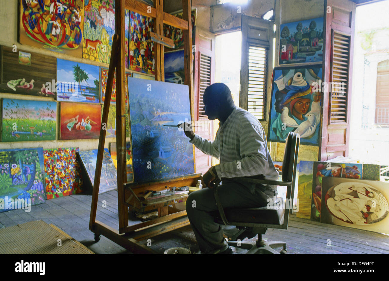 Pintor de Haití. Santo Domingo. República Dominicana Foto de stock