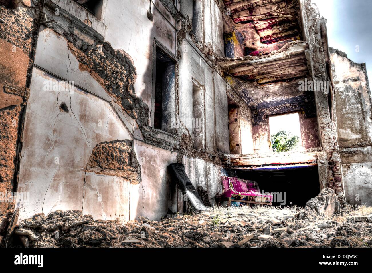 Ciudad de Belchite, Belchite, antiguas ruinas de la ciudad fueron destruidos durante la guerra civil, Aragón, provincia de Zaragoza, España, Europa Foto de stock
