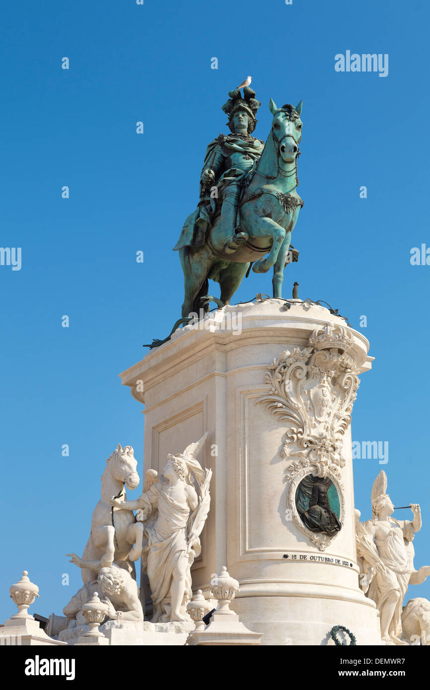 Monumento del rey José I, Lisboa, Portugal Foto de stock