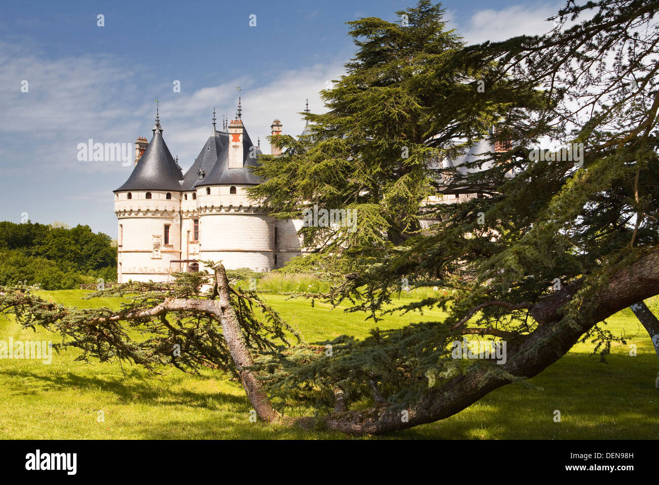 El palacio renacentista en Chaumont-sur-Loire en Francia. Foto de stock