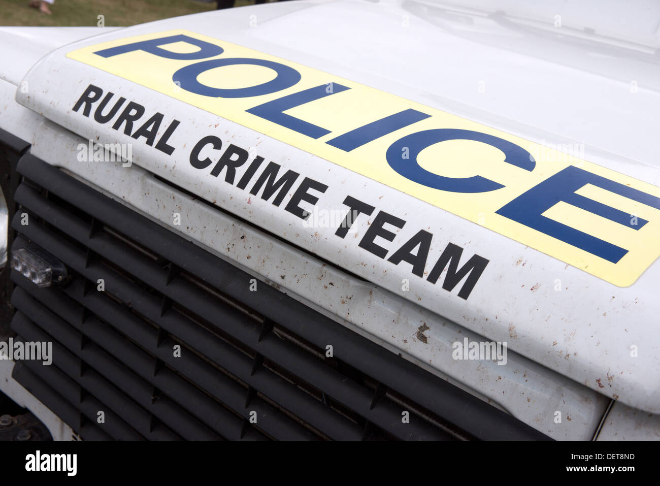 El texto de la policía de Wiltshire vehículo equipos de delincuencia rural Foto de stock