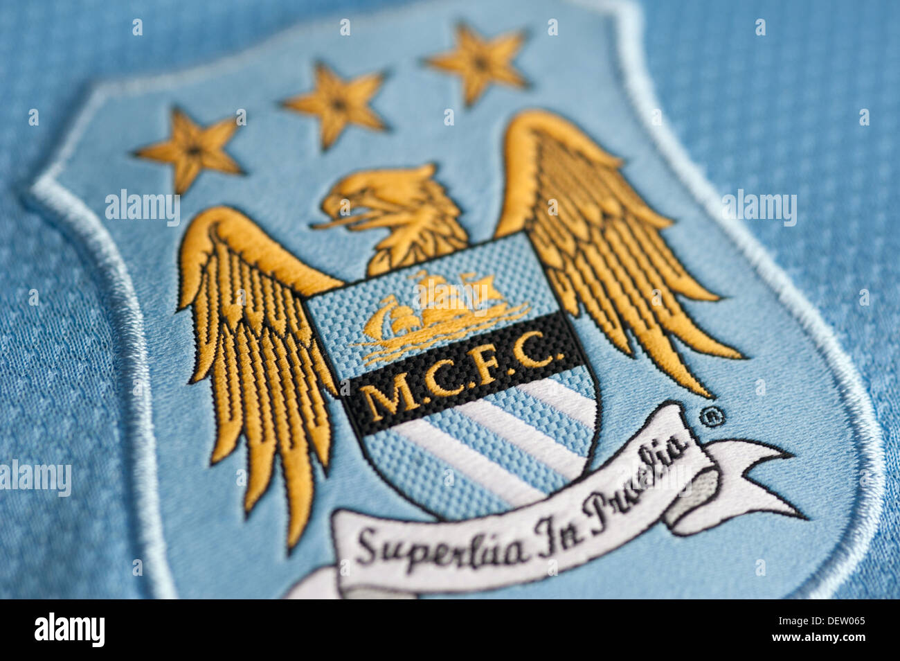Cresta del club Manchester City FC Foto de stock