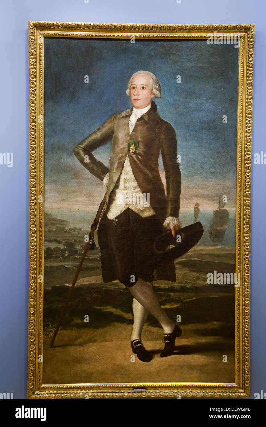 Retrato de Gaspar Melchor de Jovellanos, por Francisco de Goya, El Museo de Bellas Artes, Oviedo. Asturias, España Foto de stock