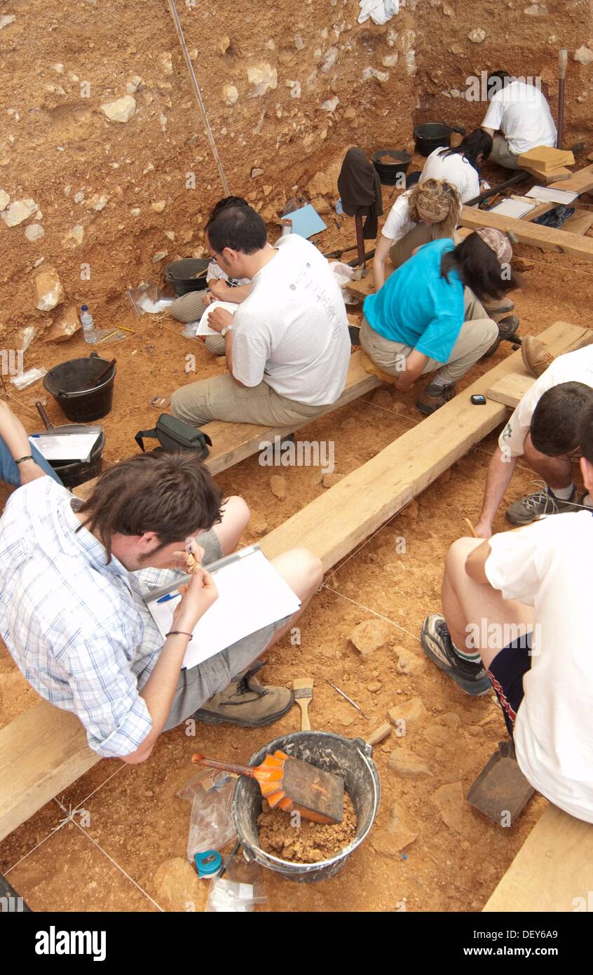Sitio arqueológico de Atapuerca, Burgos España. Foto de stock