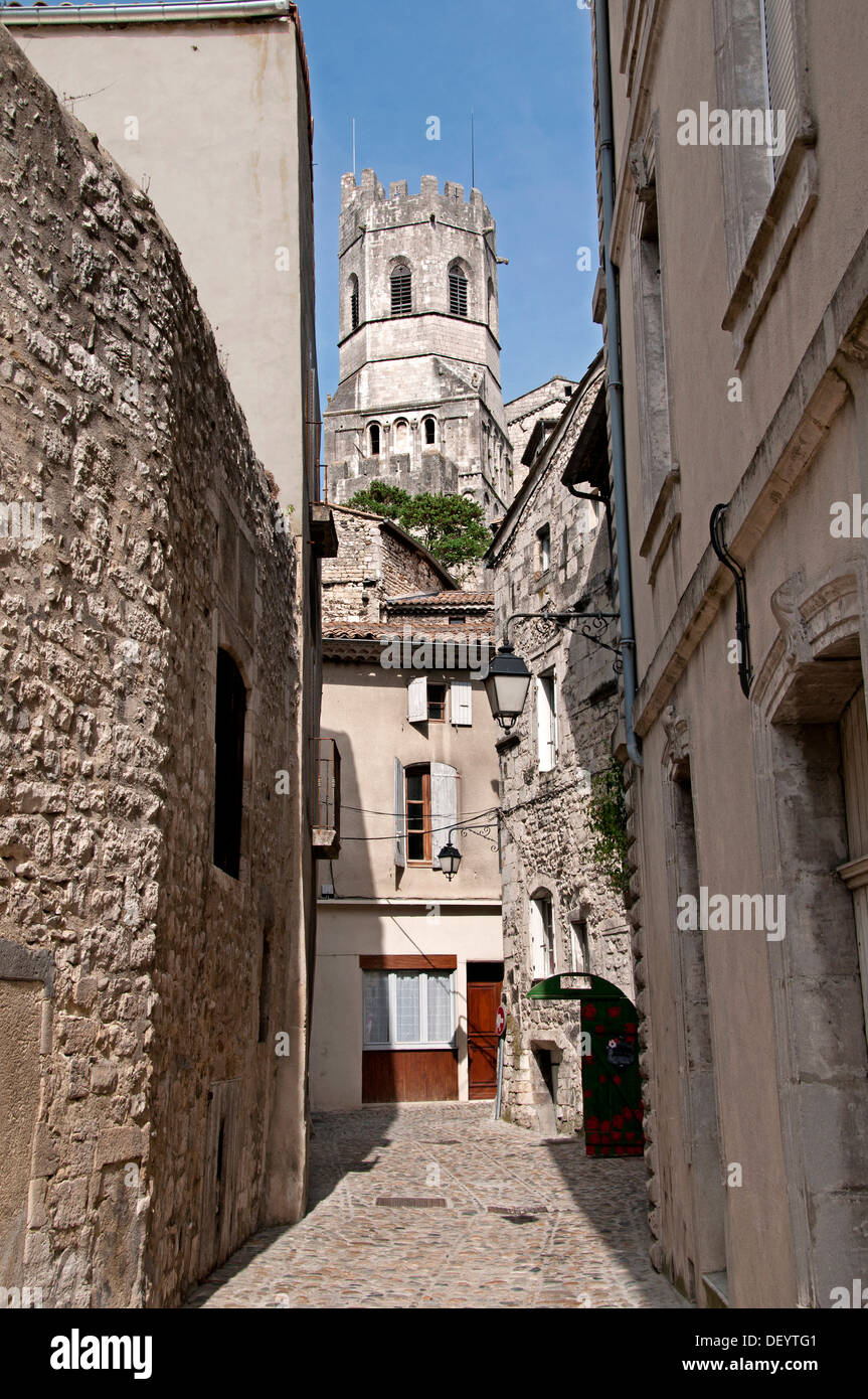 Vivier Ardèche Ródano-Alpes Francia valle del Ródano francés medieval ciudad Foto de stock