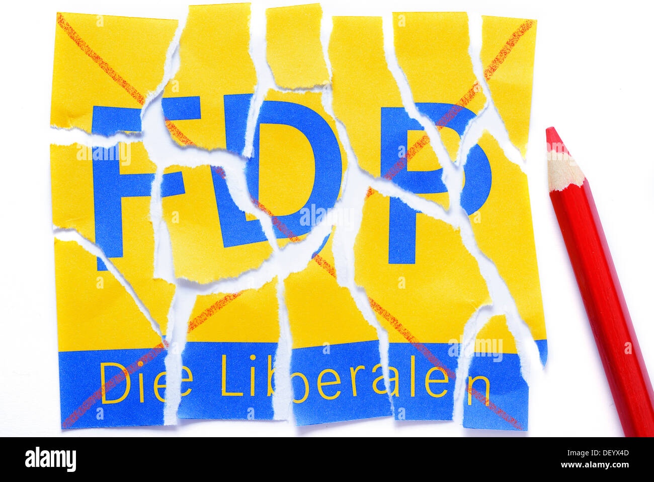 Logotipo de rasgado de la FDP, Alemán del Partido Democrático Libre