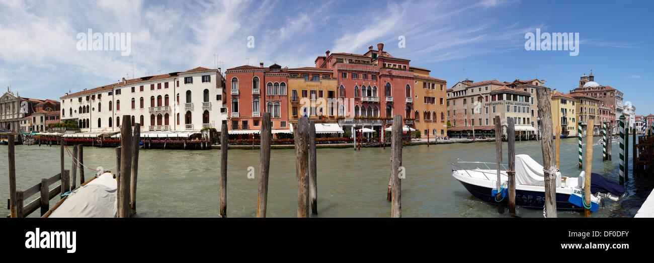 Imagen panorámica, el Gran Canal de Venecia, Italia, Europa Foto de stock