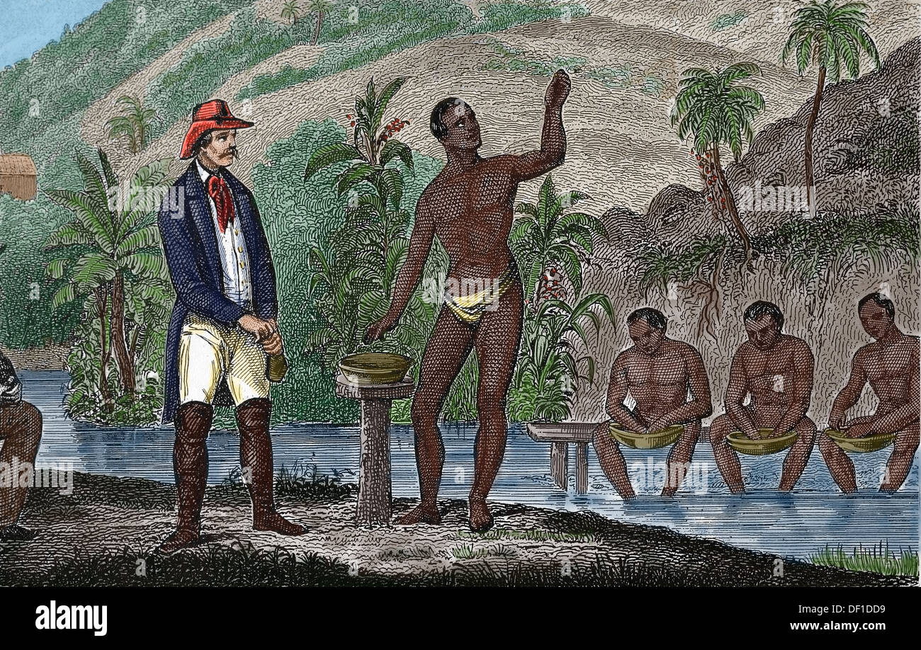 Am rica Brasil Los Mineros Y Los Comerciantes De Diamantes Grabado 