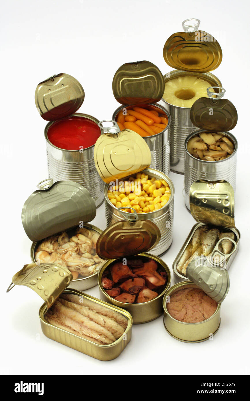 Latas de conserva Foto de stock