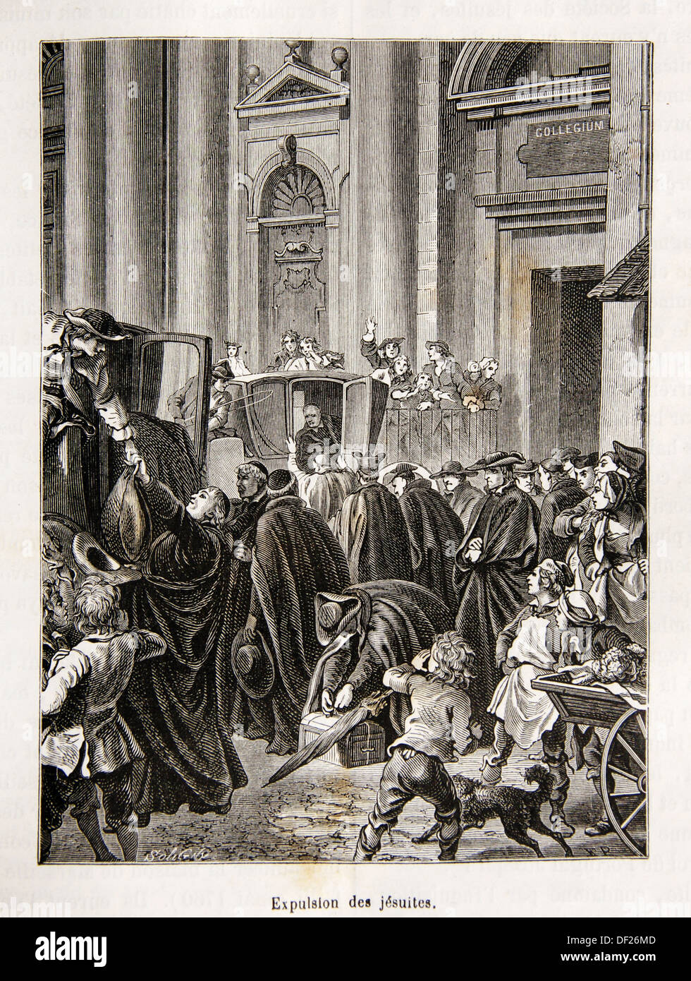 La expulsión de la orden jesuita en 1767, Francia Foto de stock