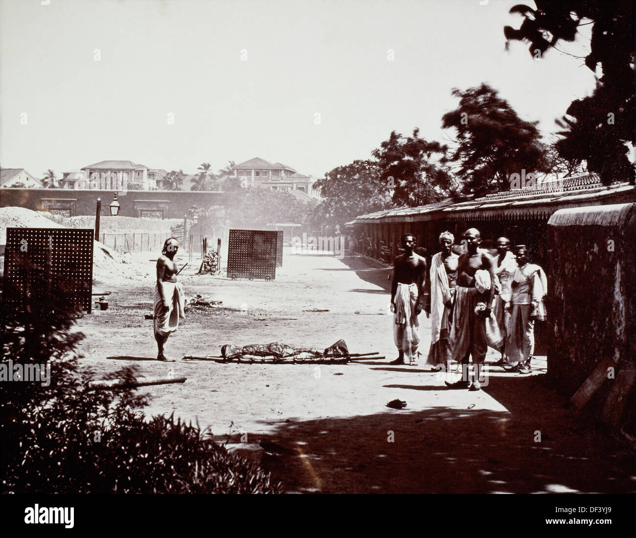 Ceremonia de cremación, Mumbai, India, 1890 Foto de stock