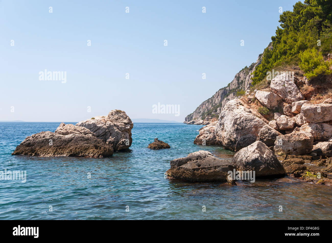 La isla de Ciovo acantilado, Croacia. Foto de stock