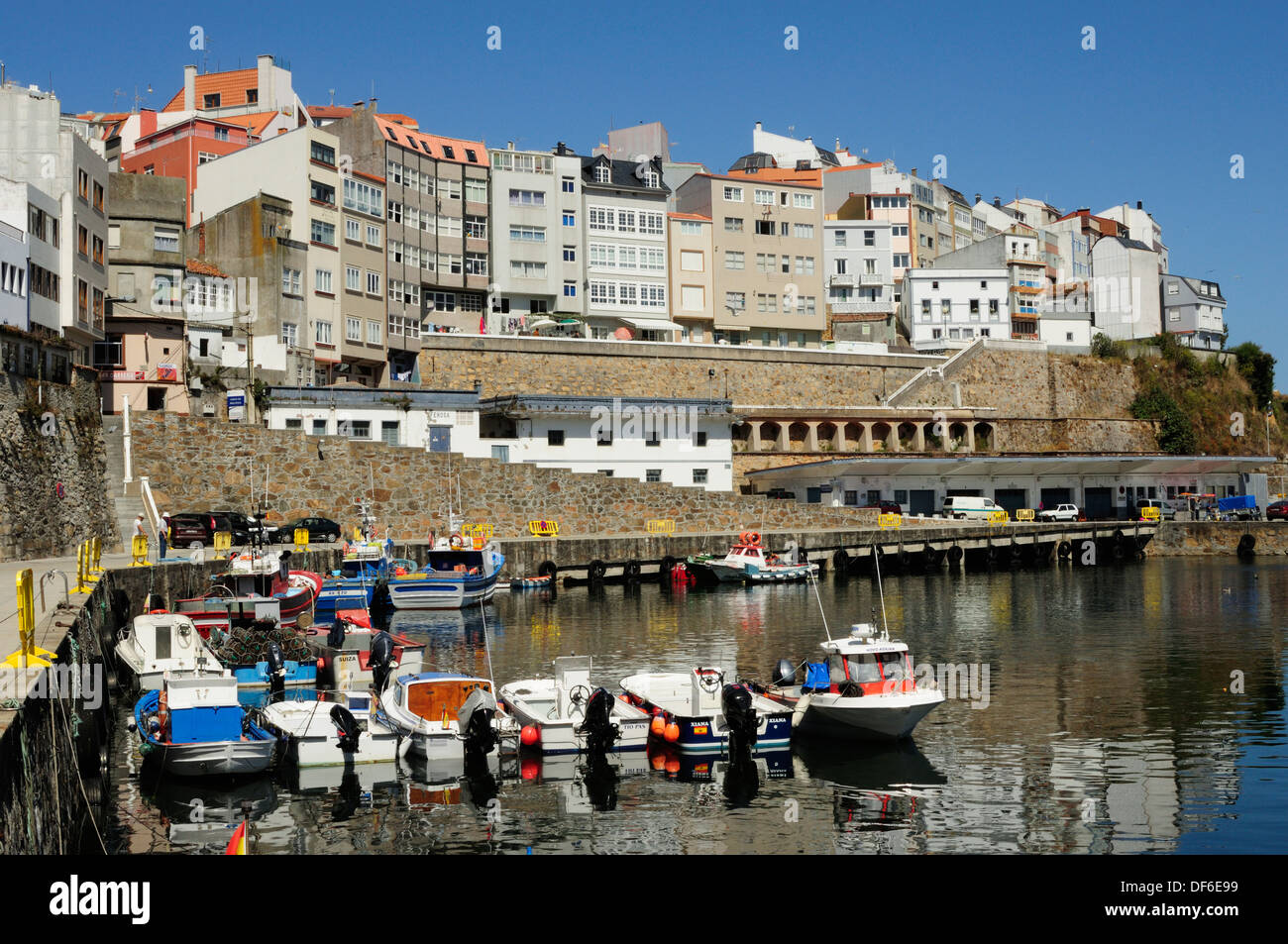 Malpica de Bergantiños, un pueblo marinero en la costa de Galicia. España Fotografía de stock