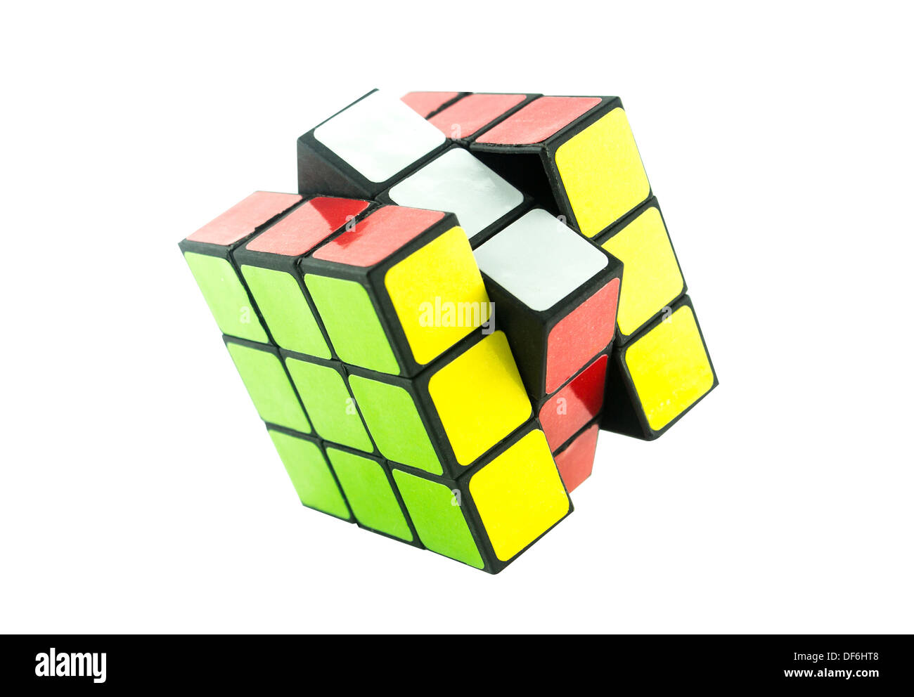 Puzzle 3d cube aislado en blanco (con la ruta de trabajo de recorte  Fotografía de stock - Alamy