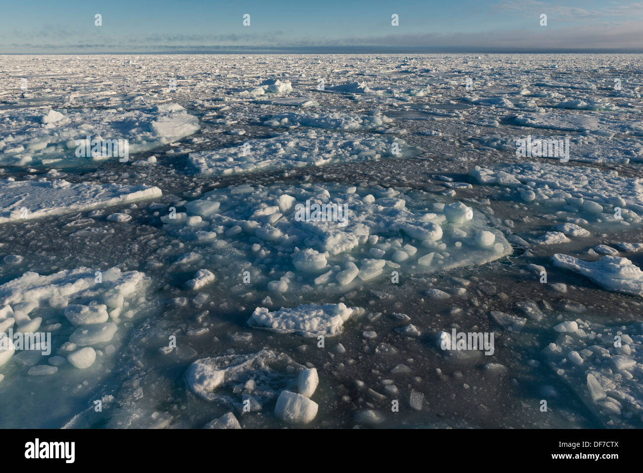 Témpanos de hielo, el hielo, el Océano Ártico, la isla de Spitsbergen, el archipiélago de Svalbard y Jan Mayen, Svalbard, Noruega Foto de stock