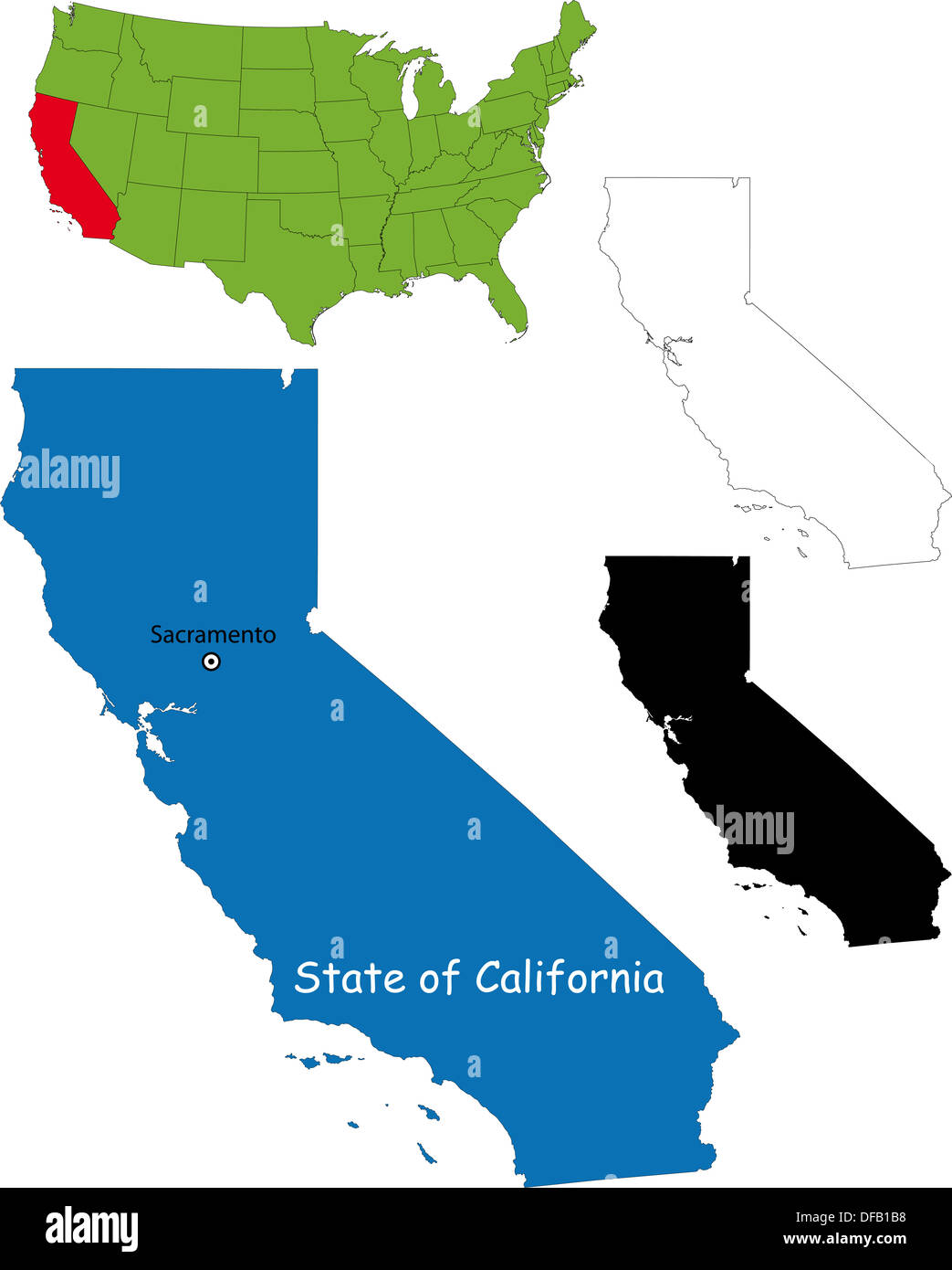 Mapa de California Foto de stock