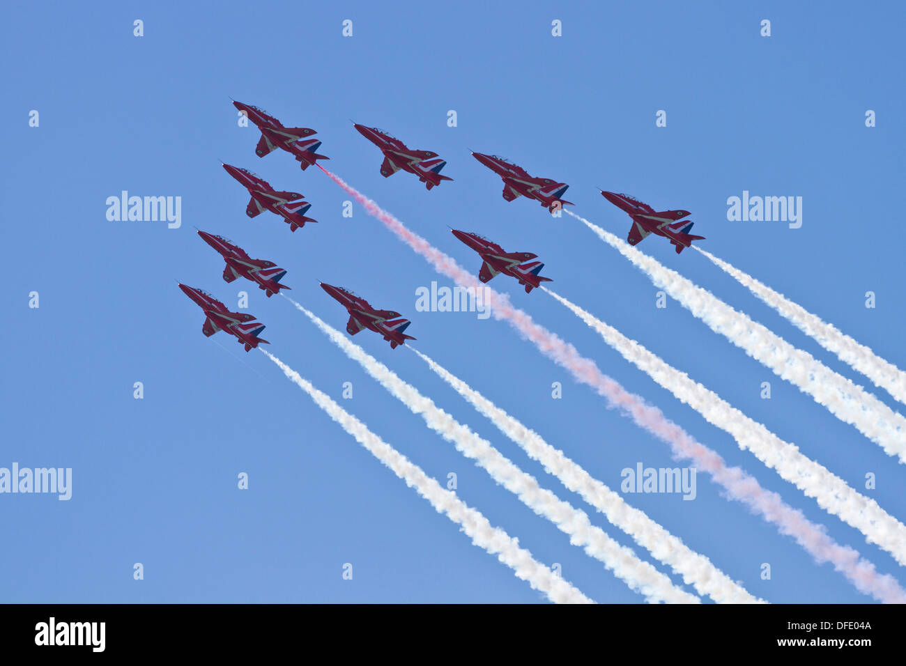 Las flechas rojas en la Bournemouth Air Show Foto de stock