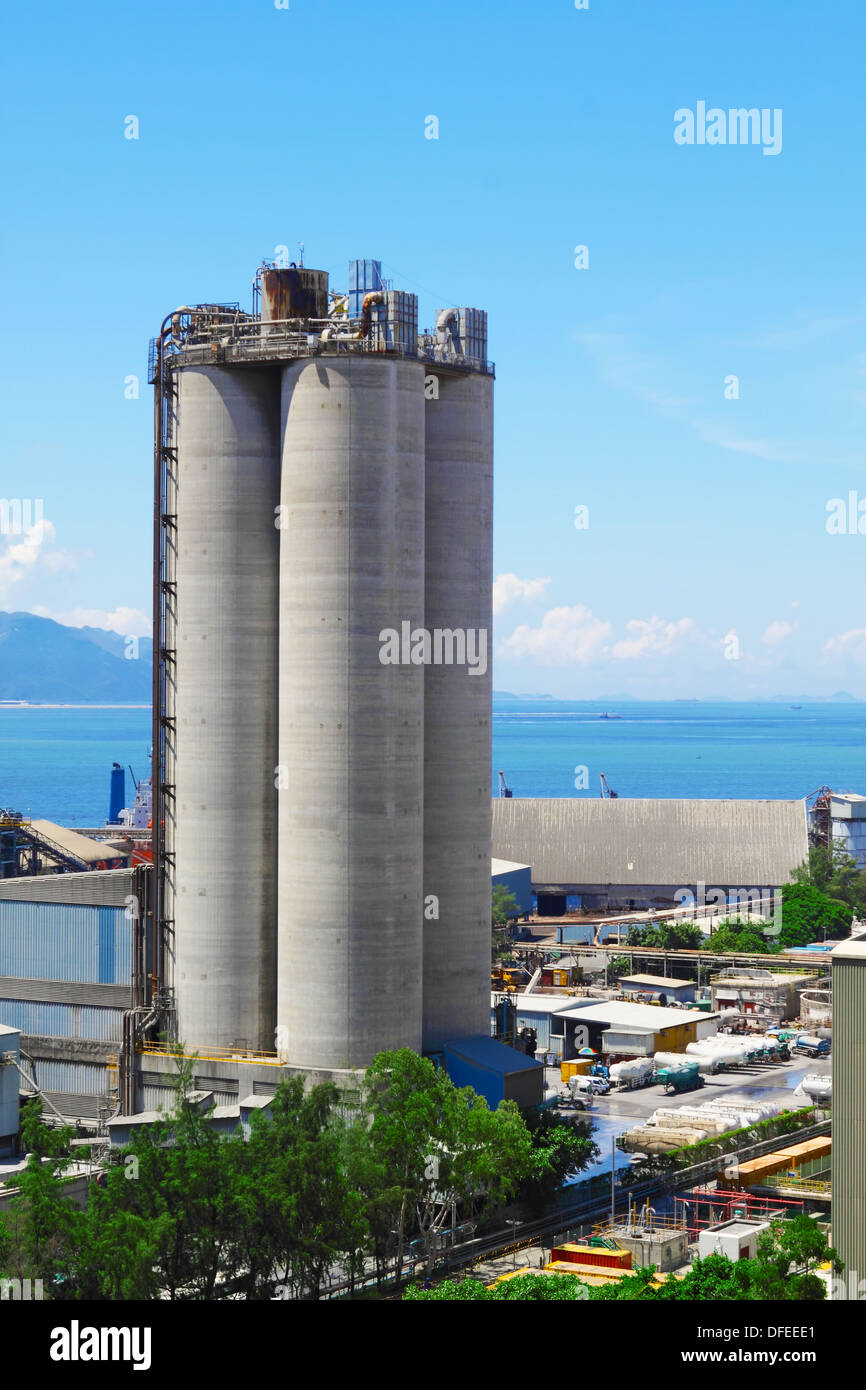 Planta de cemento, hormigón o fábrica de cemento, la industria pesada o