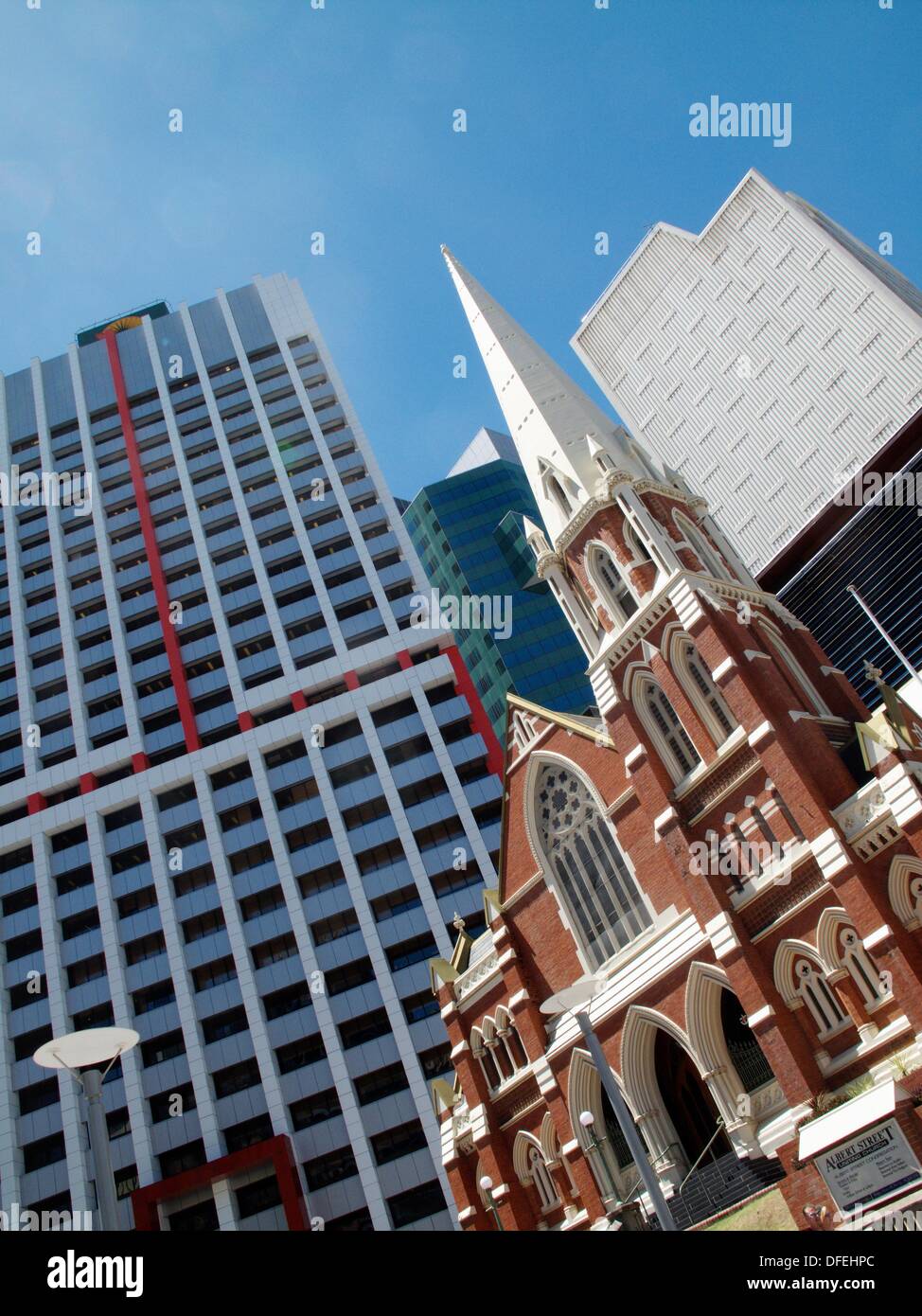 Albert Street Iglesia unida en el centro de Brisbane, Queensland, Australia Foto de stock