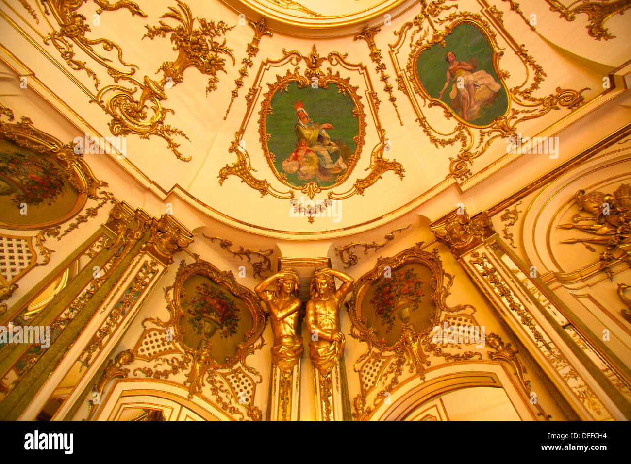 Salón de baile, el Palacio de Queluz, Lisboa, Portugal, la Península Ibérica, el sur de Europa Occidental Foto de stock