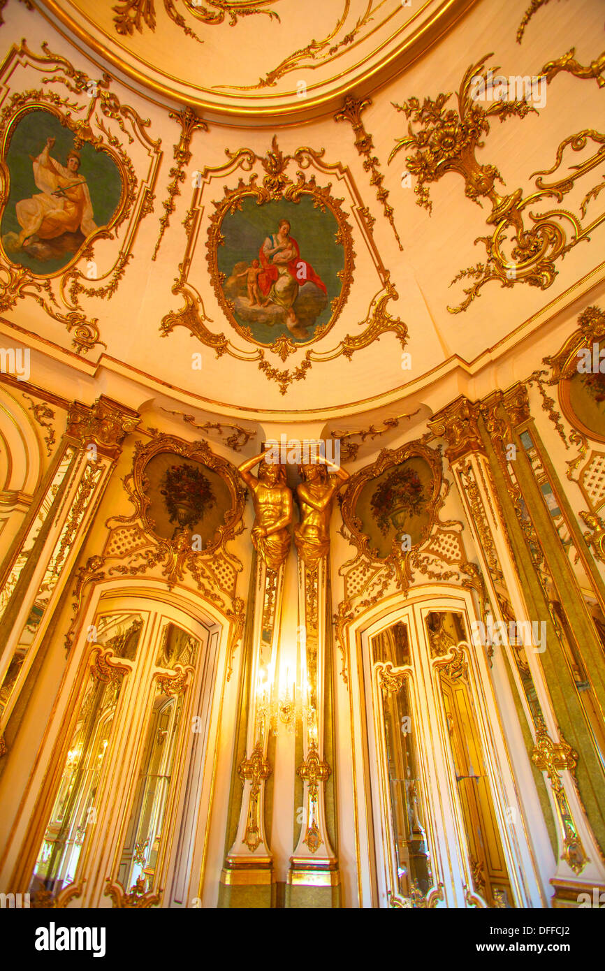 Salón de baile, el Palacio de Queluz, Lisboa, Portugal, la Península Ibérica, el sur de Europa Occidental Foto de stock