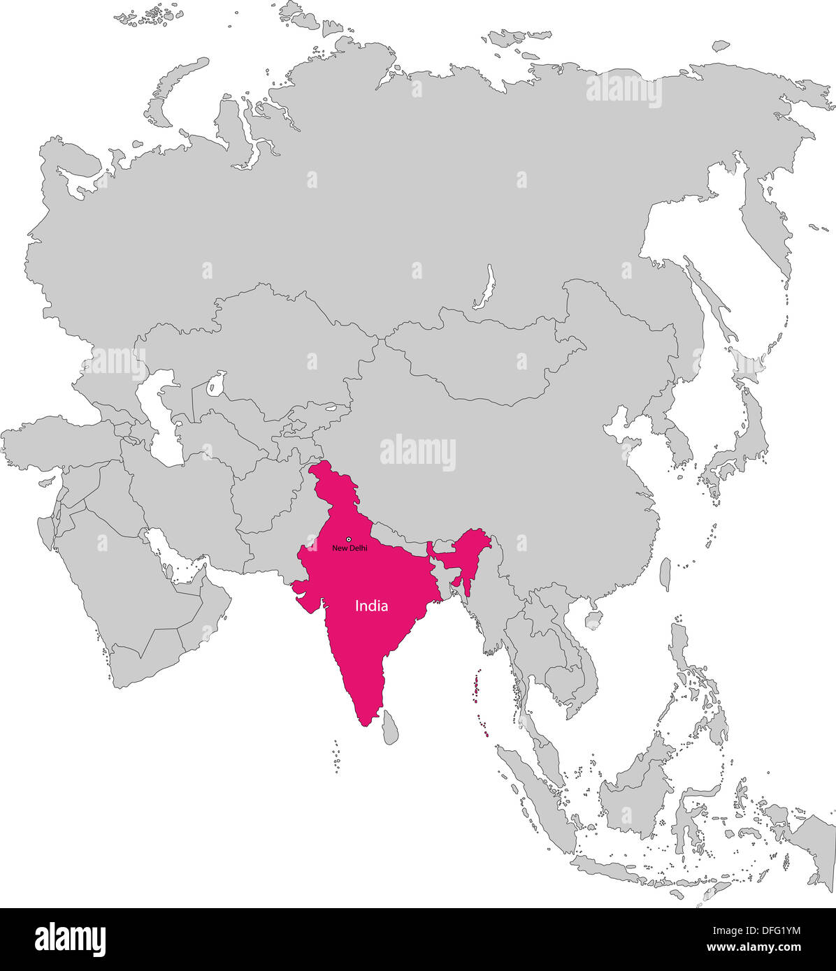 Mapa de India Foto de stock