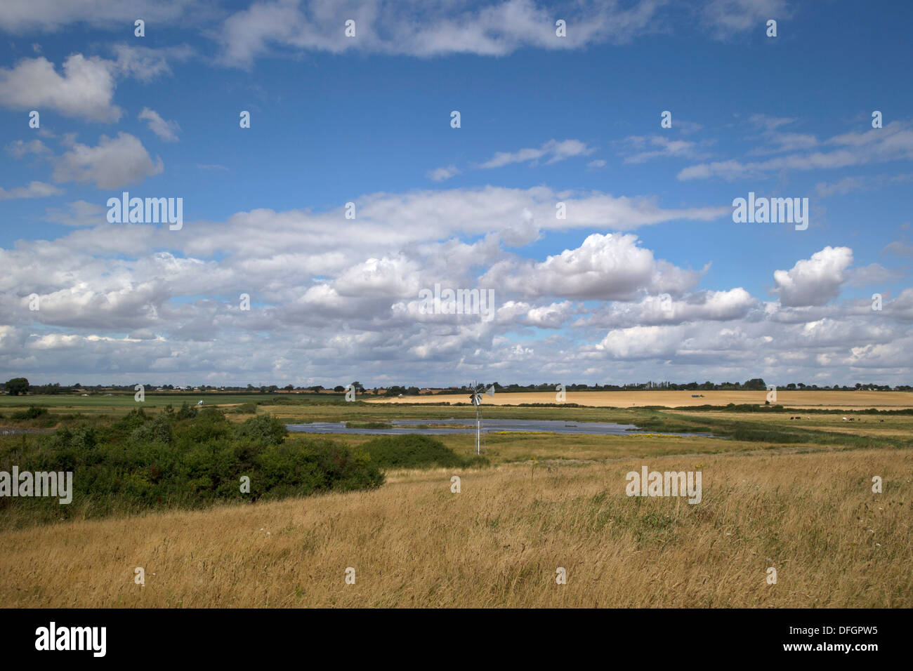East Anglian paisaje con nubes, Holland-on-Sea, Inglaterra Foto de stock