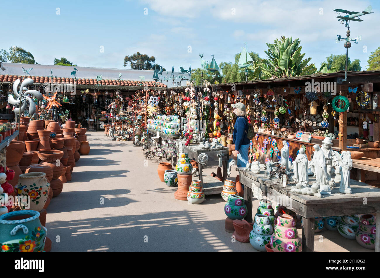 California, Old Town San Diego State Historic Park, el mercado de cerámica Foto de stock