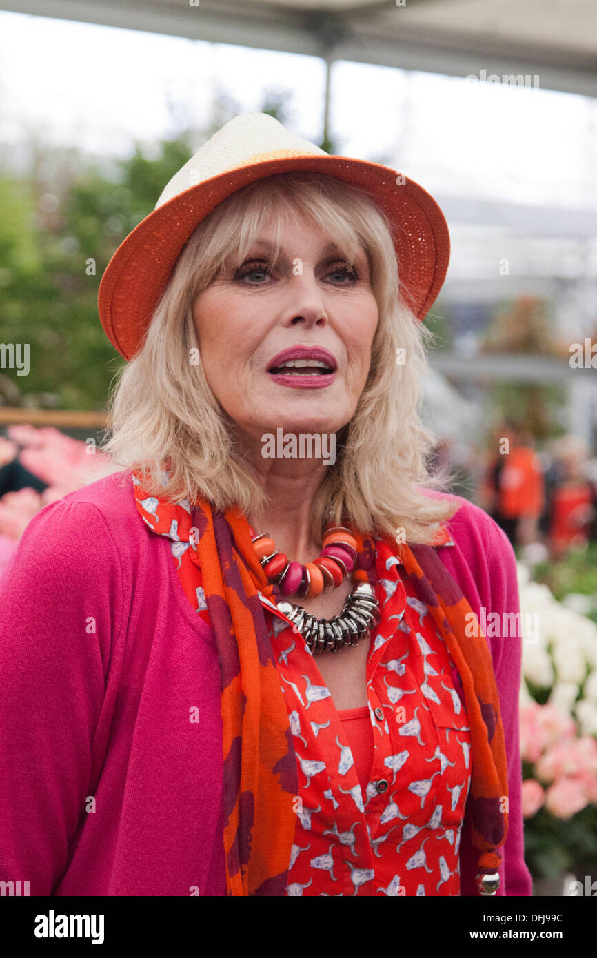 La actriz Joanna Lumley en el Chelsea Flower Show Fotografía de stock