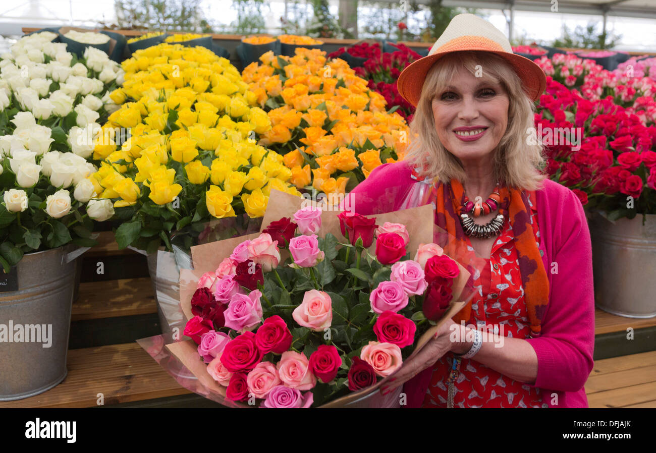 La actriz Joanna Lumley en el Chelsea Flower Show Fotografía de stock