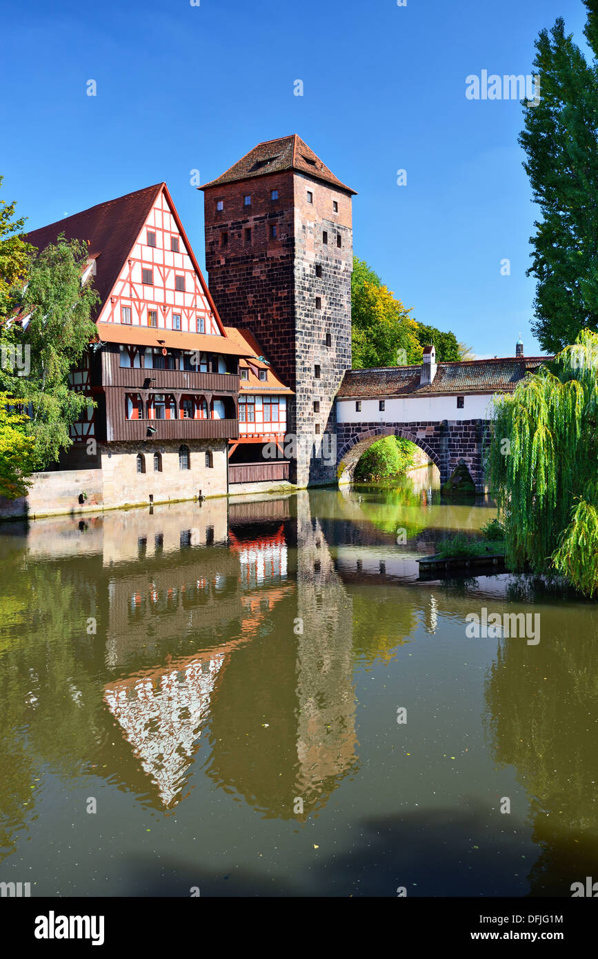 Puente del verdugo en Nuremberg, Alemania Foto de stock