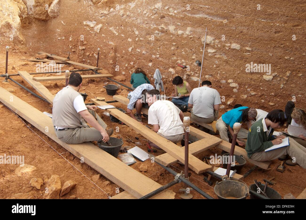 Sitio arqueológico de Atapuerca, Burgos España. Foto de stock