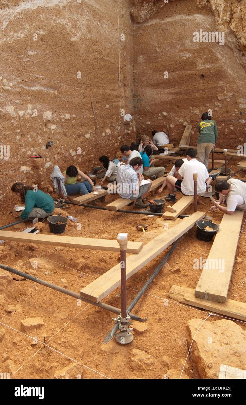 Sitio arqueológico de Atapuerca, Burgos España Foto de stock
