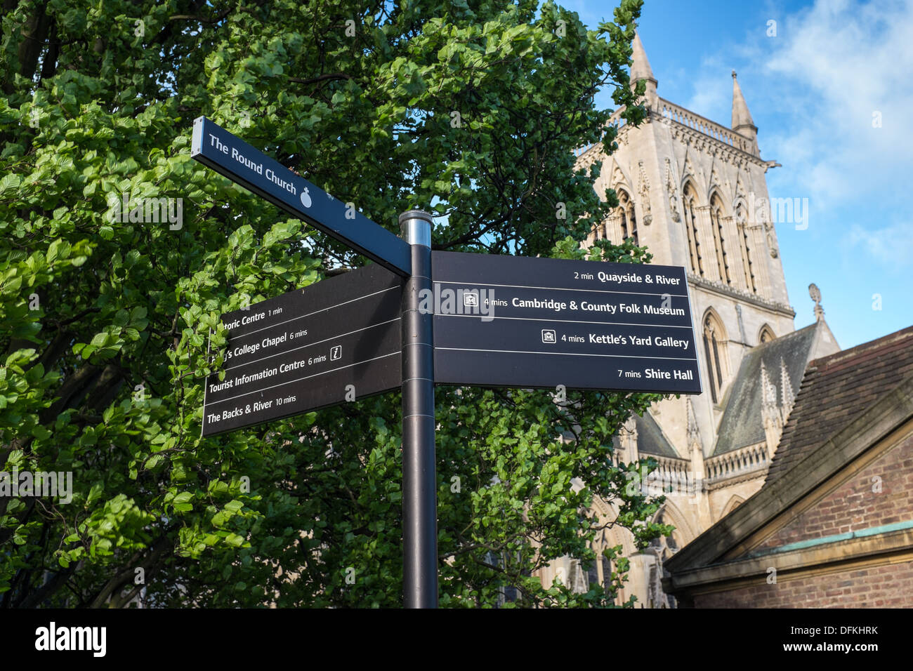 Calle signo fuera de St John's College en la Universidad de Cambridge, Reino Unido Foto de stock