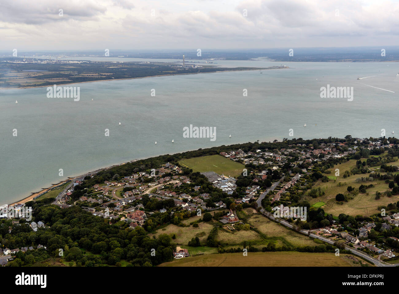 Fotografía aérea de rubio en la Isla de Wight Foto de stock