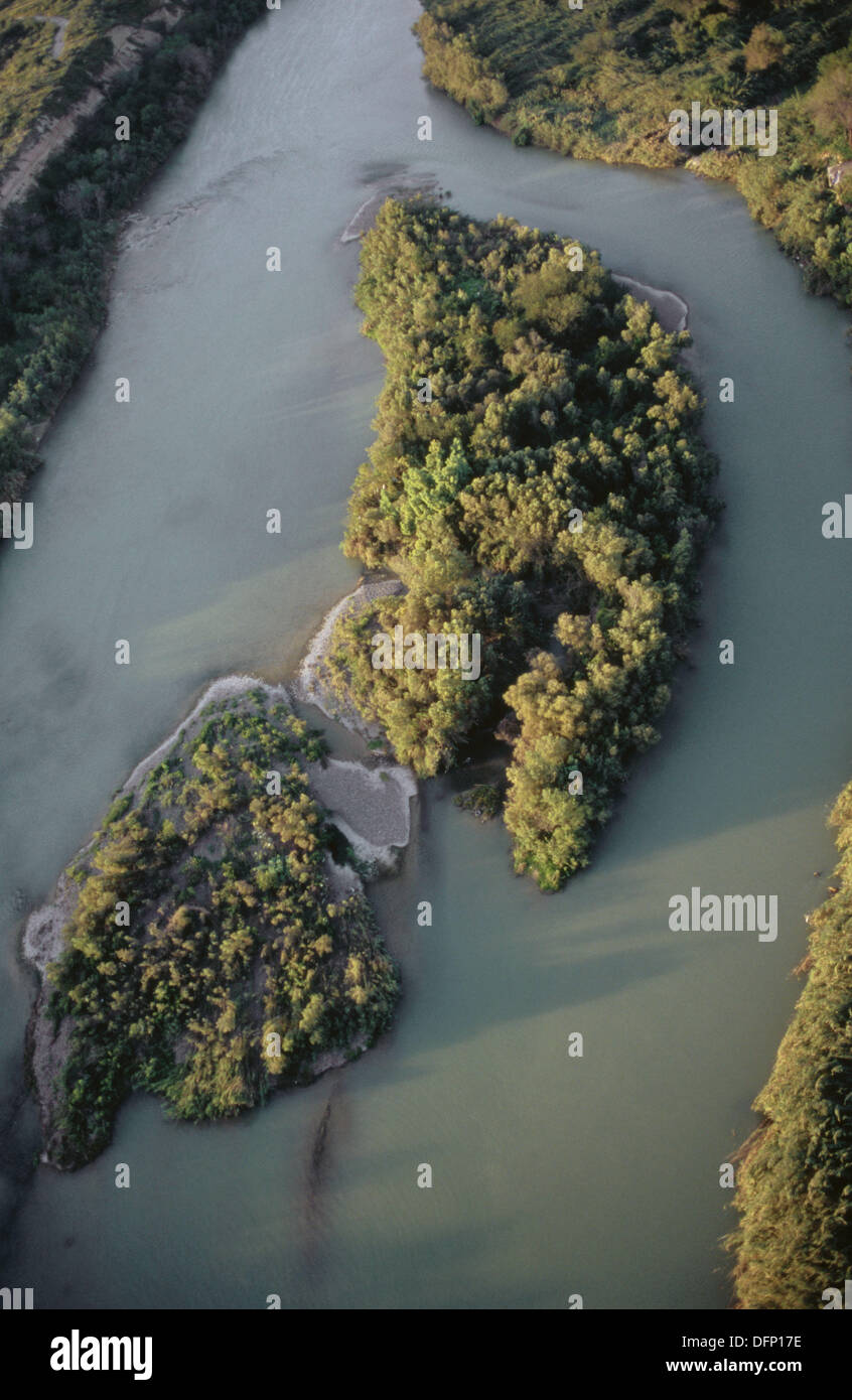 Río Grande (Río Bravo). La frontera entre Texas (Estados Unidos) y