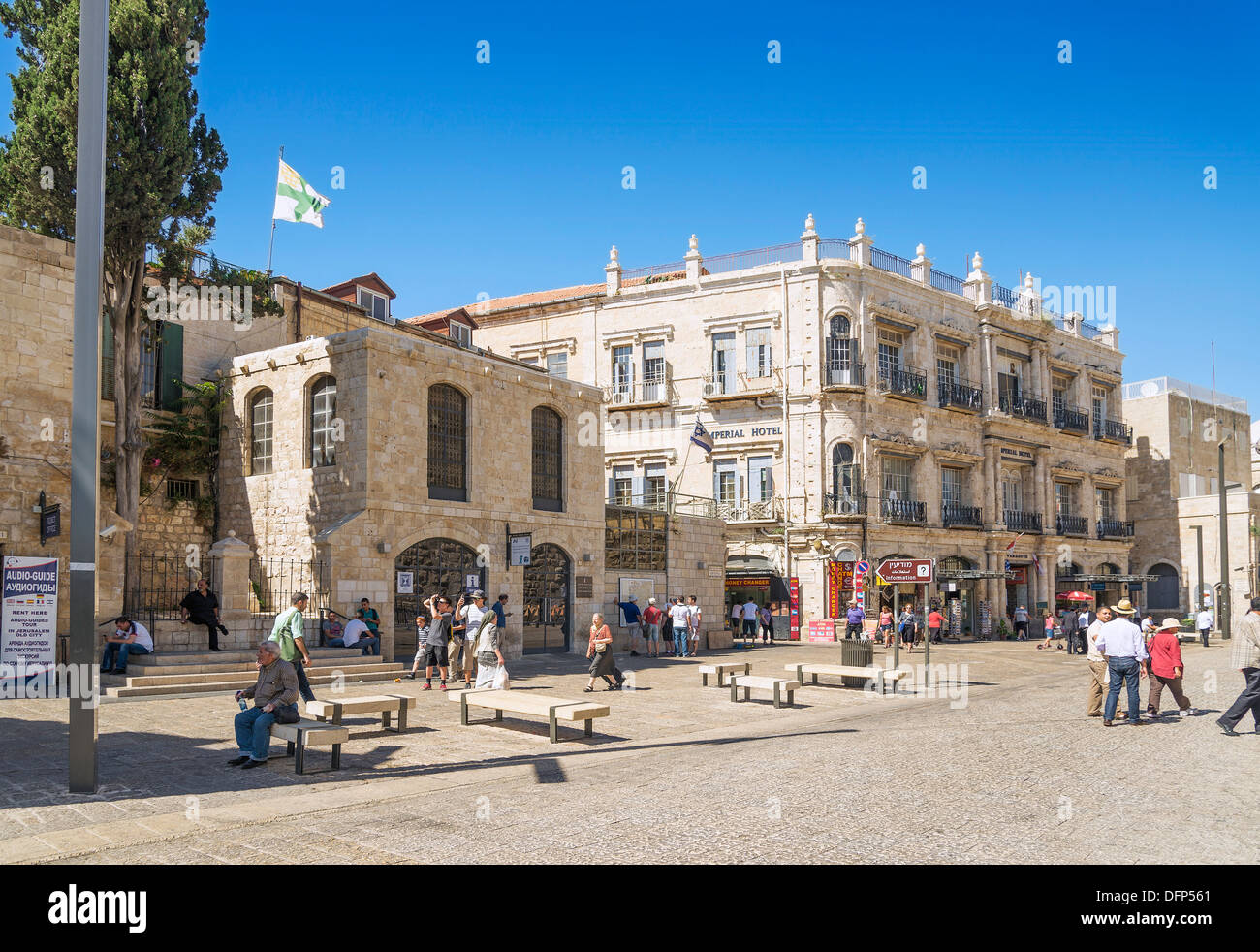 Plaza en la ciudad vieja de Jerusalén en Israel Foto de stock