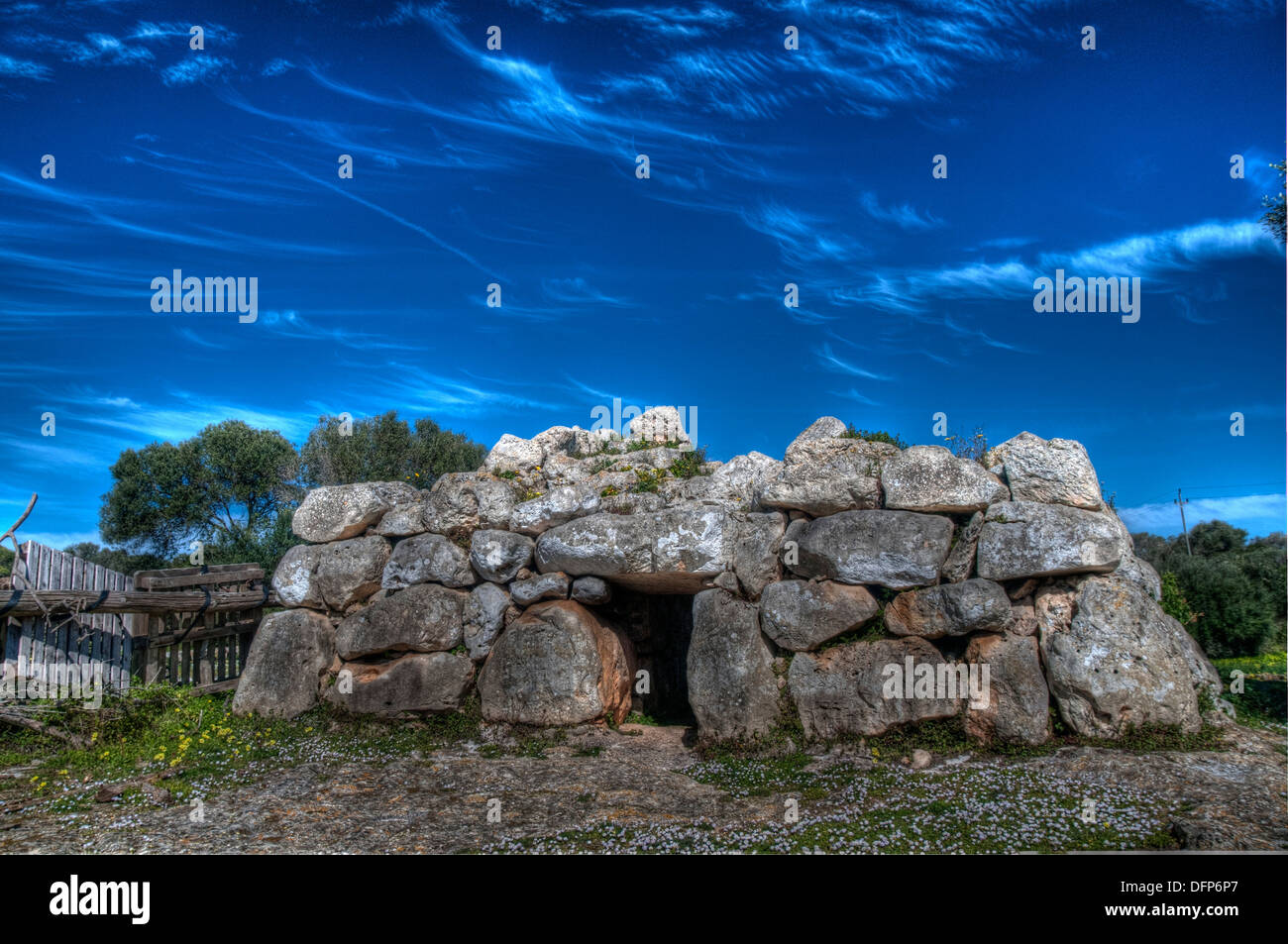 Construcción de piedra, Menorca, Islas Baleares, España Foto de stock