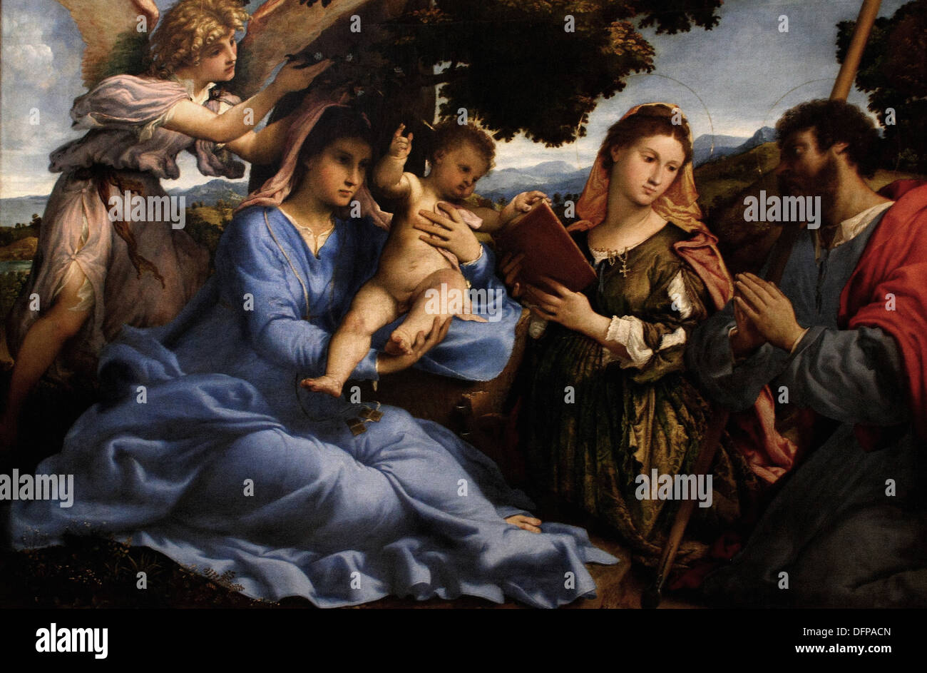 Lorenzo Lotto - María con el niño- 1533 - Museo Kunsthistoriches - Viena Foto de stock