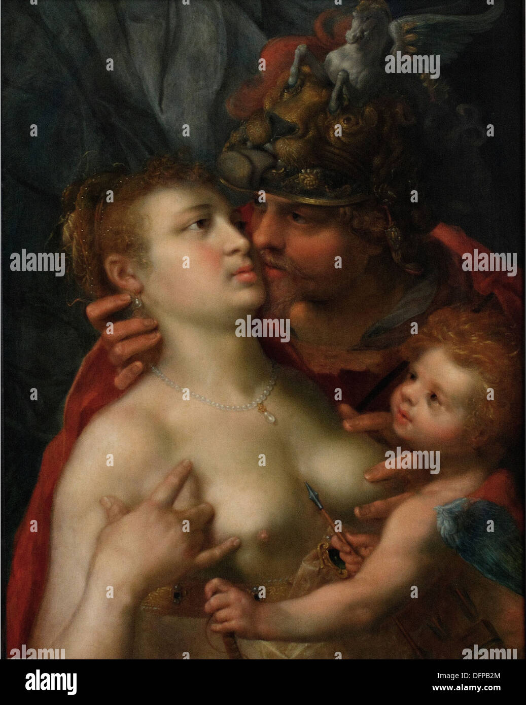 Pieter ISAACSZ - Marte, Venus y Amor - 1600 - Museo Kunsthistoriches - Viena Foto de stock