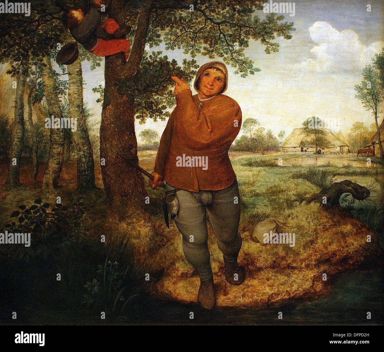 Pieter Bruegel el Viejo - El campesino y el Birdnester - 1568 - Museo Kunsthistoriches - Viena Foto de stock