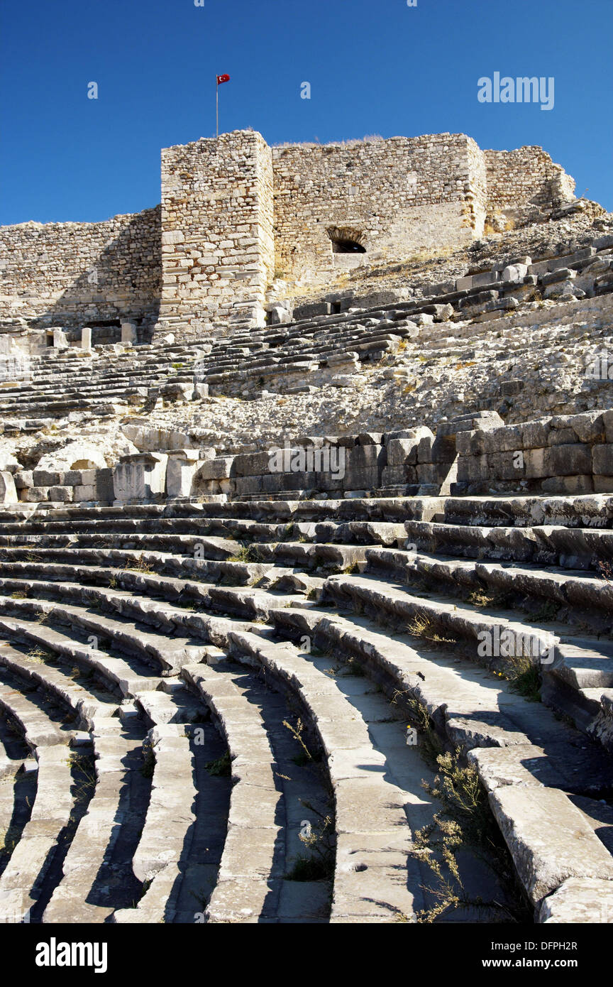 El bien conservado teatro de Mileto, Turquía. Foto de stock