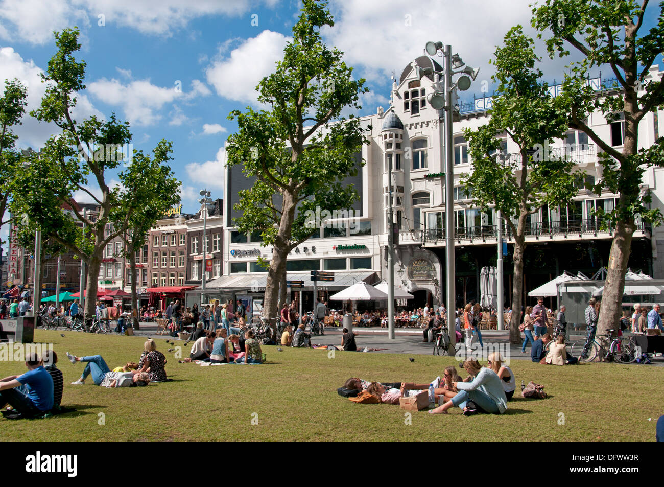 Rembrandtplein , Rembrandt Square, Amsterdam Países Bajos Vida nocturna y discotecas. Foto de stock