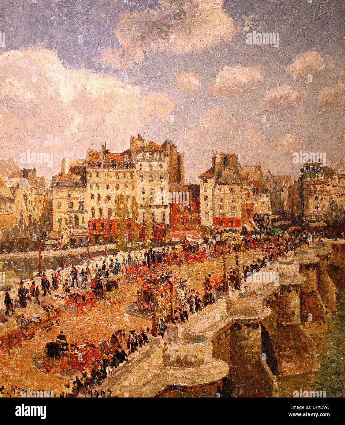PISSARRO Camiller - Le Pont-Neuf - 1902 - Museo de Bellas Artes - Budapest, Hungría. Foto de stock