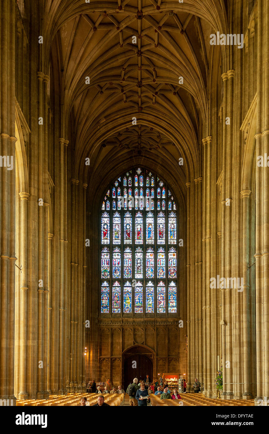 La nave central de la Catedral de Canterbury, Canterbury, Kent, Inglaterra Foto de stock