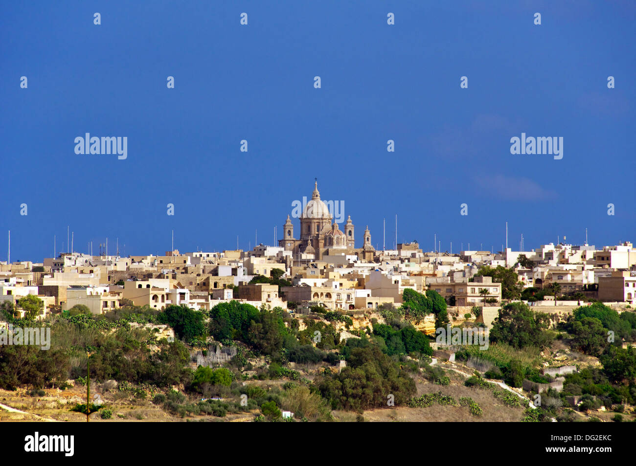 Vista panorámica de Nadur Gozo Malta Foto de stock