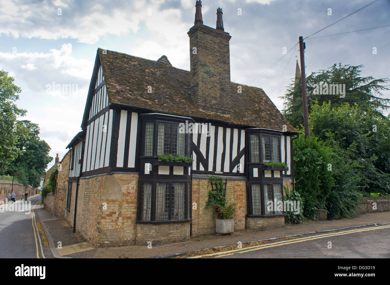 St Mary's Cottage c1550 Ely cerca de Cambridge, Inglaterra Foto de stock